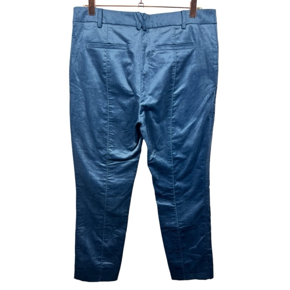 NWT Anthropologie The Essential Velvet Slim Trousers Blue Size 8‎ - Picture 6 of 12